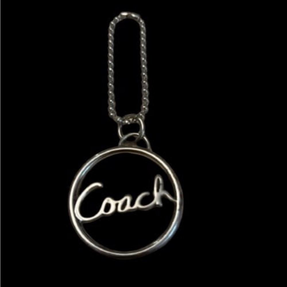 Coach round script replacement metal key fob bag charm